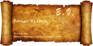 Benyo Vilmos névjegykártya